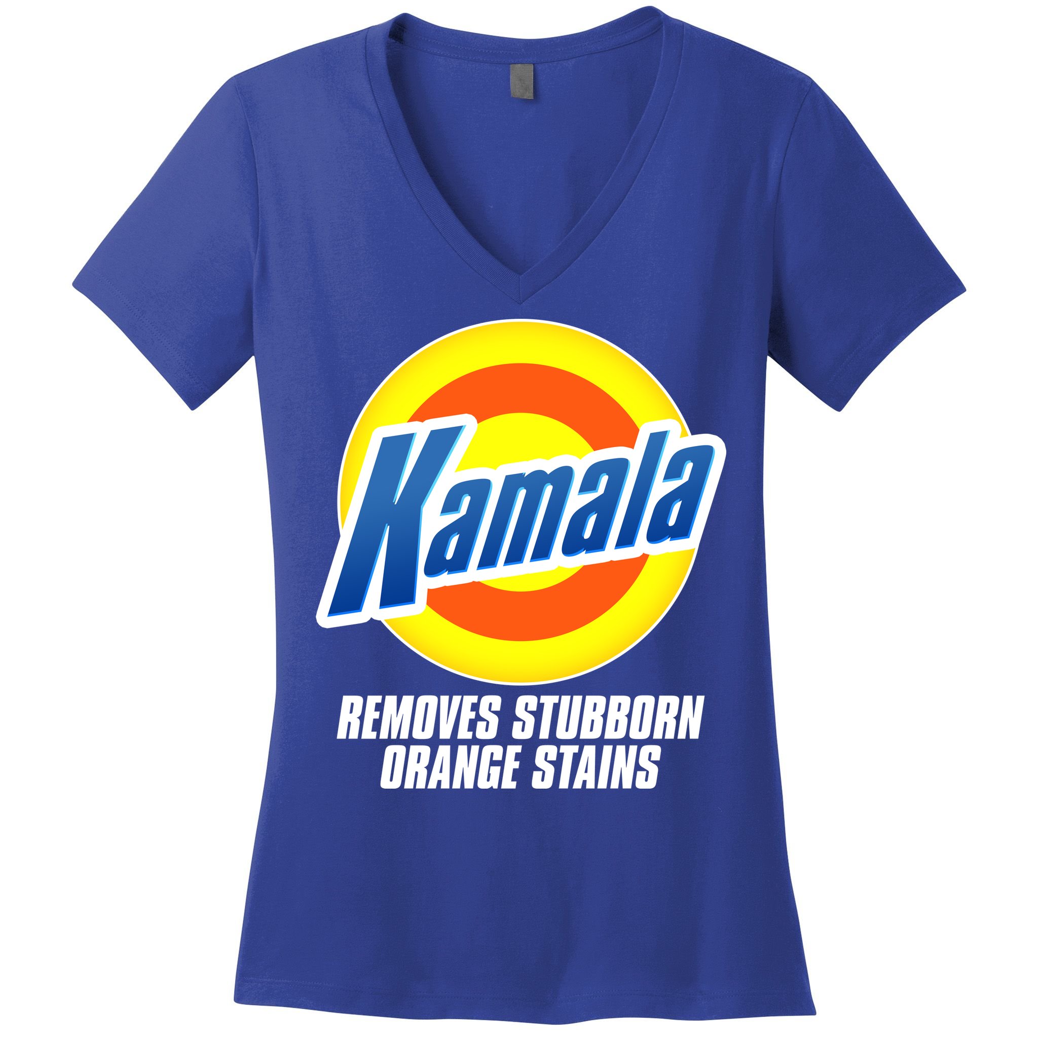 Kamala Removes Stubborn Orange Stains Vote Kamala Harris 2024 Women's V-Neck T-Shirt