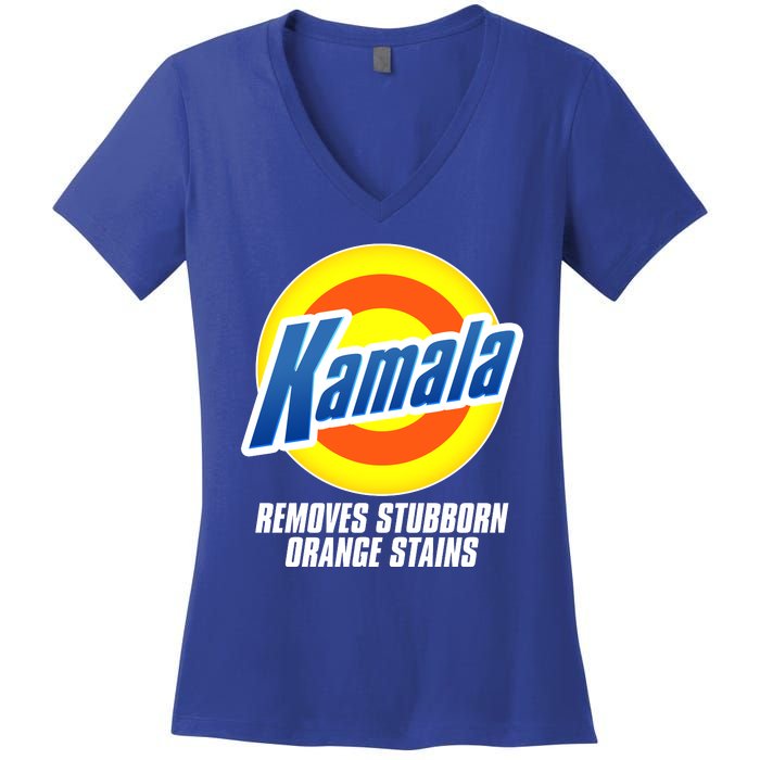 Kamala Removes Stubborn Orange Stains Vote Kamala Harris 2024 Women's V-Neck T-Shirt