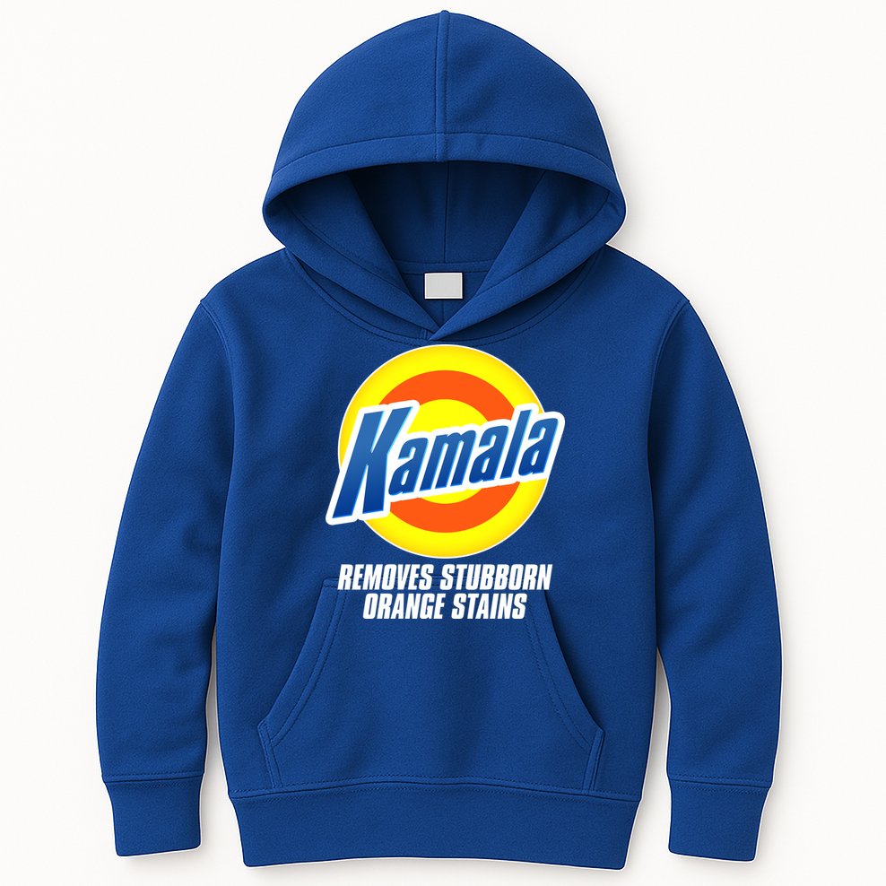 Kamala Removes Stubborn Orange Stains Vote Kamala Harris 2024 Kids Hoodie
