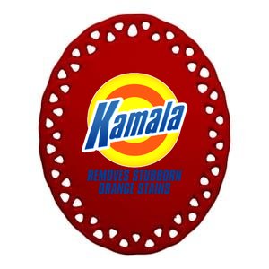 Kamala Removes Stubborn Orange Stains Vote Kamala Harris 2024 Ceramic Oval Ornament