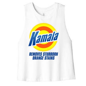 Kamala Removes Stubborn Orange Stains Vote Kamala Harris 2024 Women's Racerback Cropped Tank