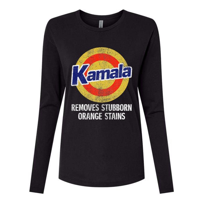 Kamala Removes Stubborn Orange Stains Kamala Harris 2024 Womens Cotton Relaxed Long Sleeve T-Shirt