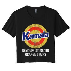 Kamala Removes Stubborn Orange Stains Kamala Harris 2024 Women's Crop Top Tee