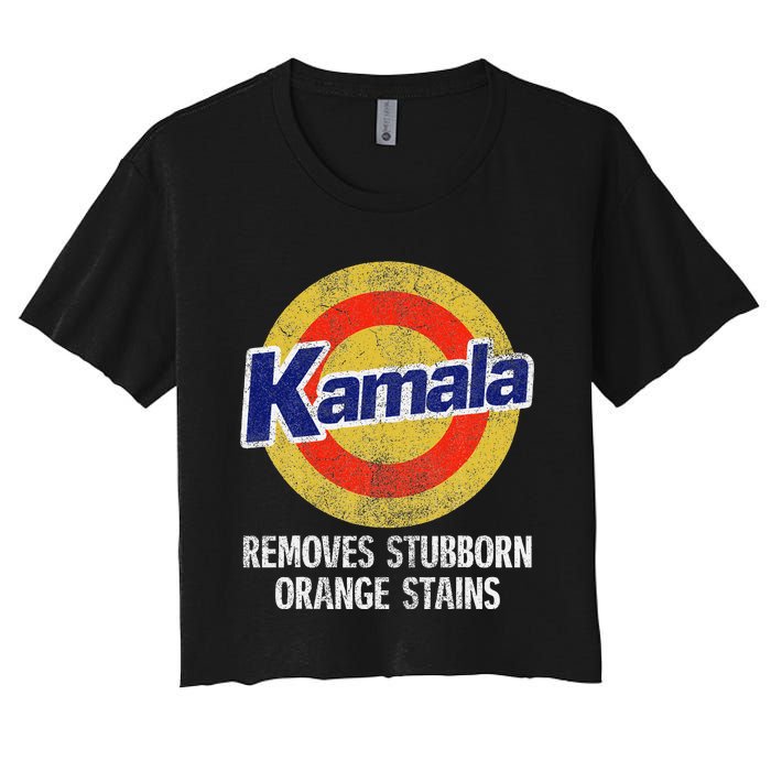 Kamala Removes Stubborn Orange Stains Kamala Harris 2024 Women's Crop Top Tee