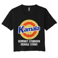 Kamala Removes Stubborn Orange Stains Kamala Harris 2024 Women's Crop Top Tee