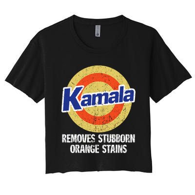 Kamala Removes Stubborn Orange Stains Kamala Harris 2024 Women's Crop Top Tee