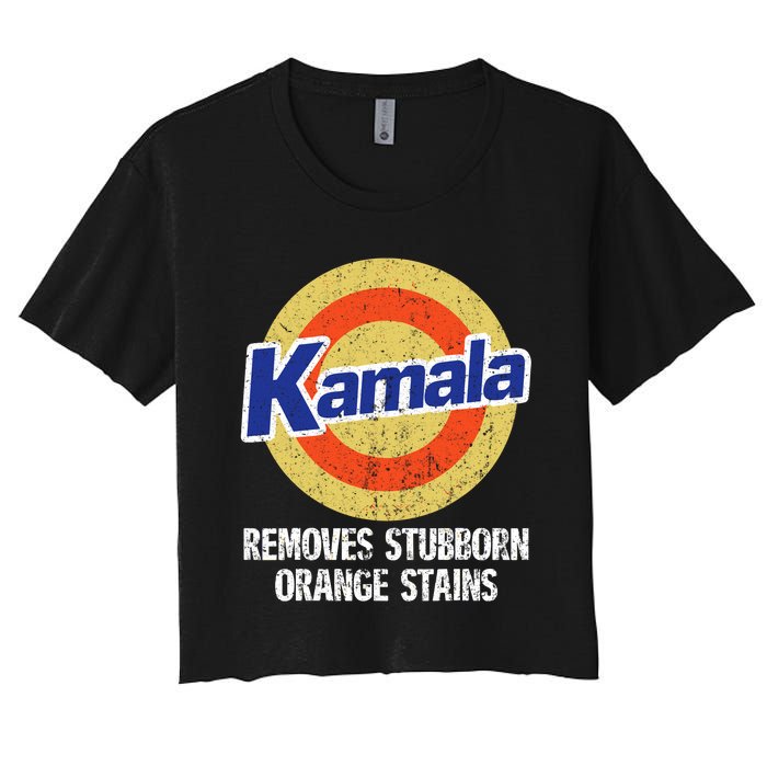 Kamala Removes Stubborn Orange Stains Kamala Harris 2024 Women's Crop Top Tee