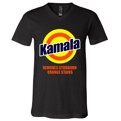 Kamala Removes Stubborn Orange Stains Funny Democrat V-Neck T-Shirt