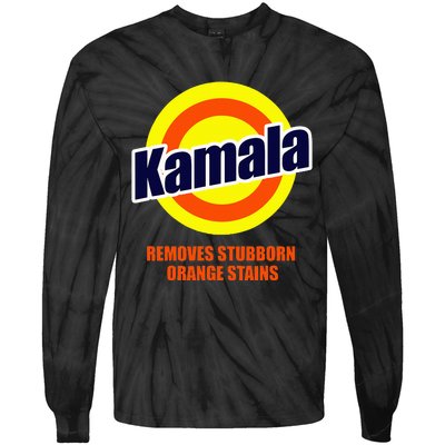 Kamala Removes Stubborn Orange Stains Funny Democrat Tie-Dye Long Sleeve Shirt