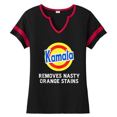 Kamala Removes Stubborn Orange Stains Kamala Harris 2024 Ladies Halftime Notch Neck Tee