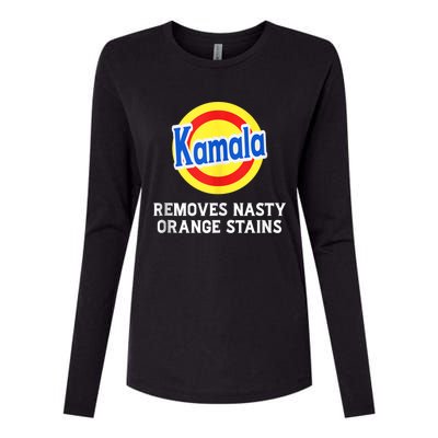 Kamala Removes Stubborn Orange Stains Kamala Harris 2024 Womens Cotton Relaxed Long Sleeve T-Shirt