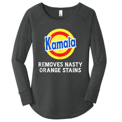 Kamala Removes Stubborn Orange Stains Kamala Harris 2024 Women's Perfect Tri Tunic Long Sleeve Shirt