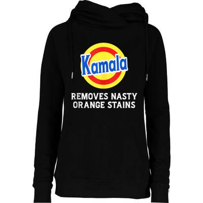 Kamala Removes Stubborn Orange Stains Kamala Harris 2024 Womens Funnel Neck Pullover Hood