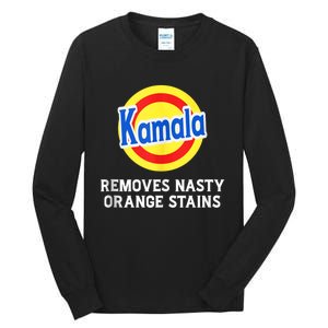 Kamala Removes Stubborn Orange Stains Kamala Harris 2024 Tall Long Sleeve T-Shirt