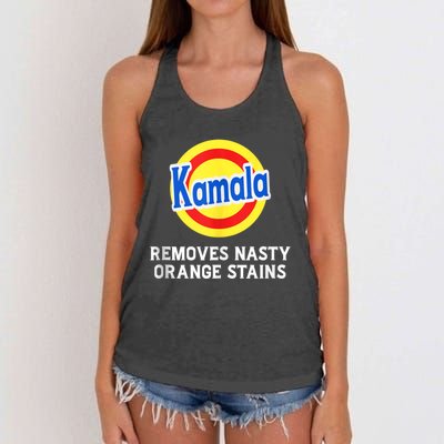 Kamala Removes Stubborn Orange Stains Kamala Harris 2024 Women's Knotted Racerback Tank