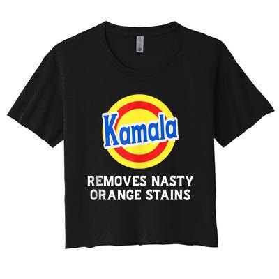 Kamala Removes Stubborn Orange Stains Kamala Harris 2024 Women's Crop Top Tee