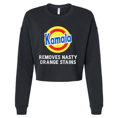 Kamala Removes Stubborn Orange Stains Kamala Harris 2024 Cropped Pullover Crew