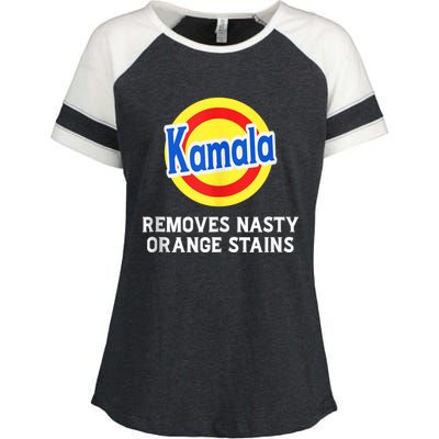 Kamala Removes Stubborn Orange Stains Kamala Harris 2024 Enza Ladies Jersey Colorblock Tee