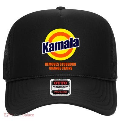 Kamala Removes Stubborn Orange Stains Funny Democrat Gift High Crown Mesh Back Trucker Hat
