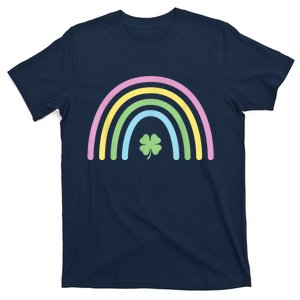 Kids Rainbow Shamrock St Patricks Day Womens Girls T-Shirt