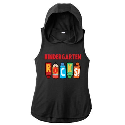 Kindergarten Rocks Teacher Back To School Gift Kindergarten Cool Gift Ladies PosiCharge Tri-Blend Wicking Draft Hoodie Tank