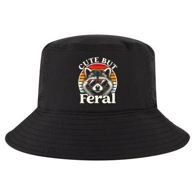 Kids Racoon Tee Cute But Feral Raccoon Funny Toddler Boy Cool Comfort Performance Bucket Hat