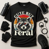 Kids Racoon Tee Cute But Feral Raccoon Funny Toddler Boy Cooling Performance Crew T-Shirt