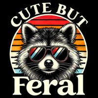 Kids Racoon Tee Cute But Feral Raccoon Funny Toddler Boy Drawstring Bag