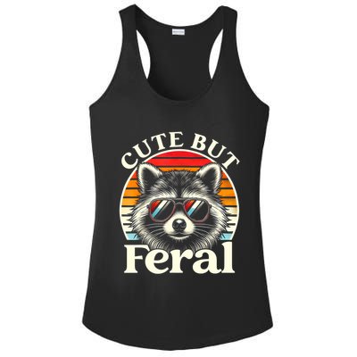 Kids Racoon Tee Cute But Feral Raccoon Funny Toddler Boy Ladies PosiCharge Competitor Racerback Tank