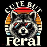 Kids Racoon Tee Cute But Feral Raccoon Funny Toddler Boy Baby Bodysuit