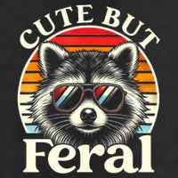 Kids Racoon Tee Cute But Feral Raccoon Funny Toddler Boy Hat