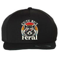 Kids Racoon Tee Cute But Feral Raccoon Funny Toddler Boy Wool Snapback Cap