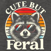 Kids Racoon Tee Cute But Feral Raccoon Funny Toddler Boy Vector Backpack
