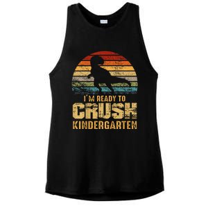 Kids Ready To Crush Kindergarten T Rex Dinosaur Ladies PosiCharge Tri-Blend Wicking Tank