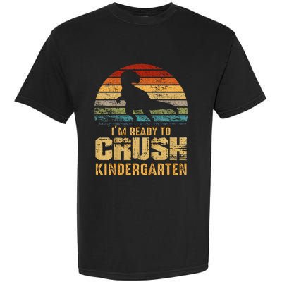 Kids Ready To Crush Kindergarten T Rex Dinosaur Garment-Dyed Heavyweight T-Shirt