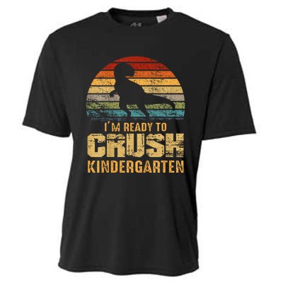 Kids Ready To Crush Kindergarten T Rex Dinosaur Cooling Performance Crew T-Shirt