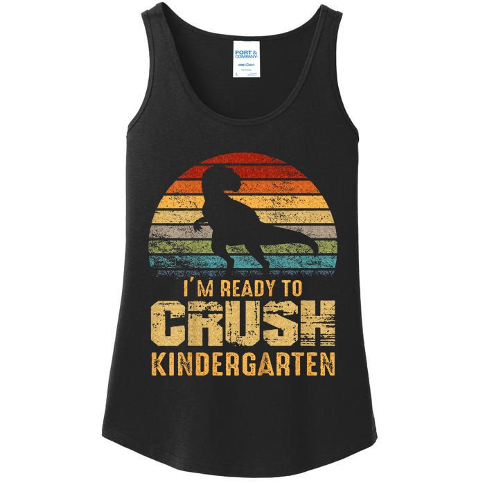 Kids Ready To Crush Kindergarten T Rex Dinosaur Ladies Essential Tank