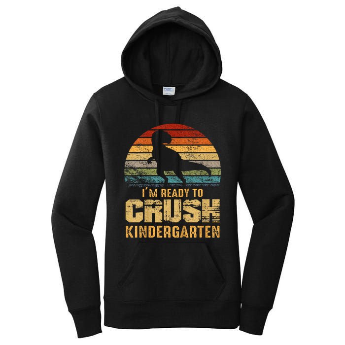 Kids Ready To Crush Kindergarten T Rex Dinosaur Women's Pullover Hoodie