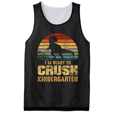 Kids Ready To Crush Kindergarten T Rex Dinosaur Mesh Reversible Basketball Jersey Tank