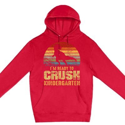 Kids Ready To Crush Kindergarten T Rex Dinosaur Premium Pullover Hoodie