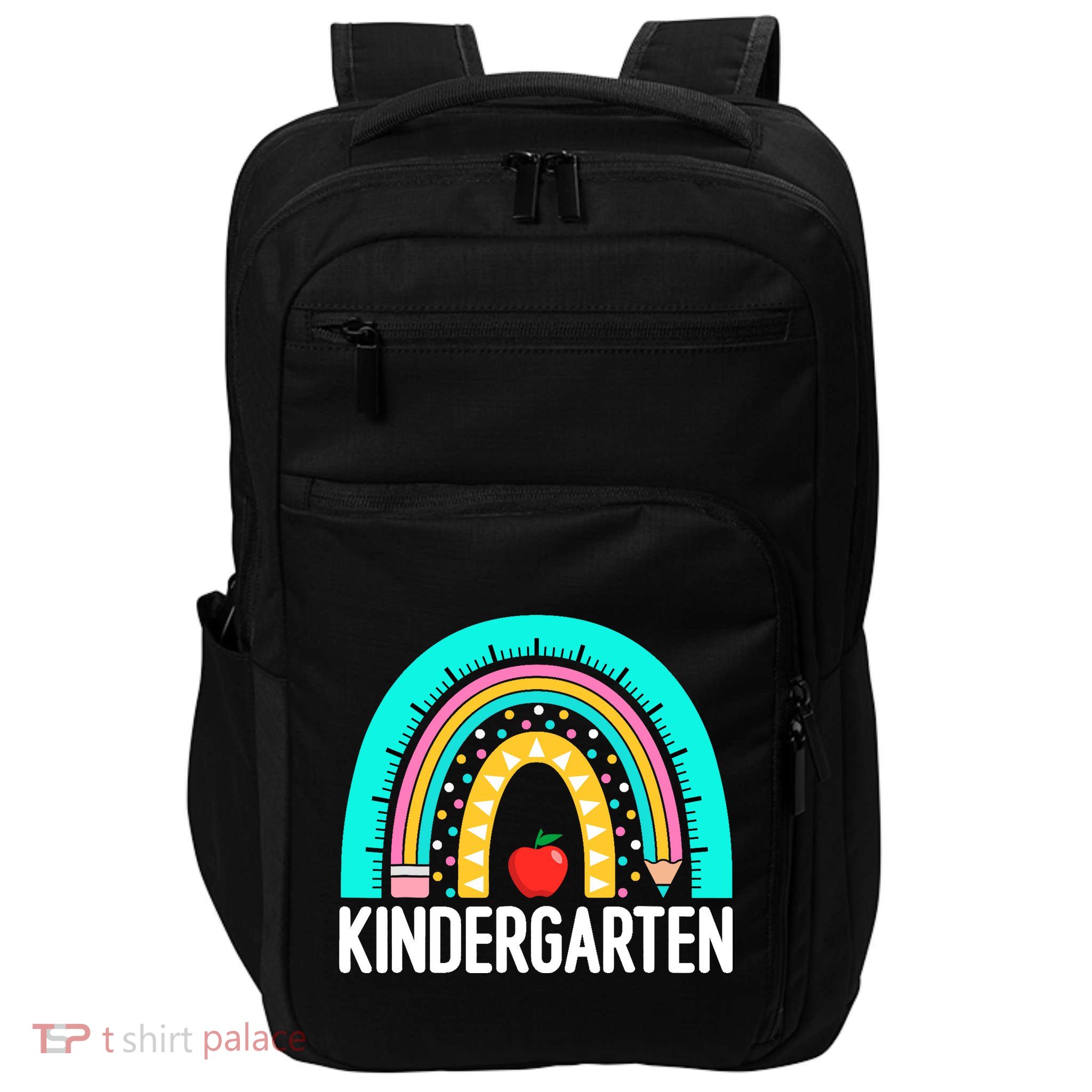 Kindergarten Rainbow Teacher Team Kindergarten Crew Girl Boy Impact Tech Backpack