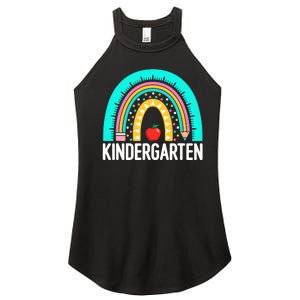 Kindergarten Rainbow Teacher Team Kindergarten Crew Girl Boy Women’s Perfect Tri Rocker Tank