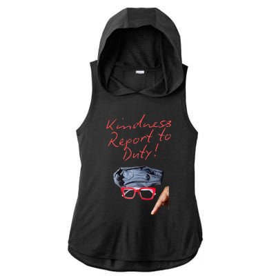 Kindness Report To Duty Ladies PosiCharge Tri-Blend Wicking Draft Hoodie Tank