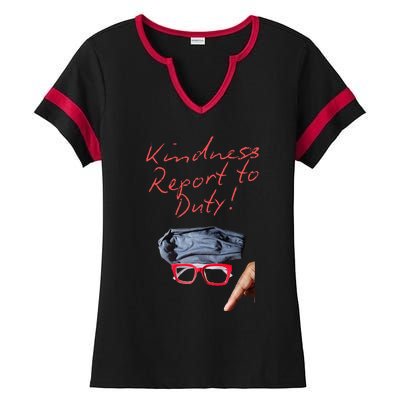 Kindness Report To Duty Ladies Halftime Notch Neck Tee