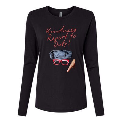 Kindness Report To Duty Womens Cotton Relaxed Long Sleeve T-Shirt