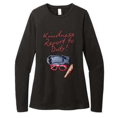 Kindness Report To Duty Womens CVC Long Sleeve Shirt