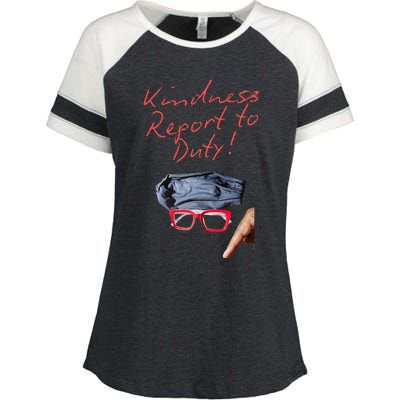 Kindness Report To Duty Enza Ladies Jersey Colorblock Tee