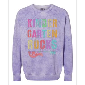 Kindergarten Rocks Teacher Crew Rock Star Kinder Team Colorblast Crewneck Sweatshirt