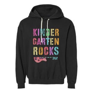 Kindergarten Rocks Teacher Crew Rock Star Kinder Team Garment-Dyed Fleece Hoodie