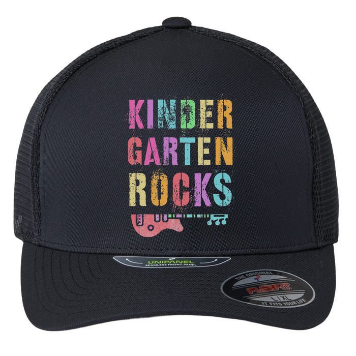 Kindergarten Rocks Teacher Crew Rock Star Kinder Team Flexfit Unipanel Trucker Cap